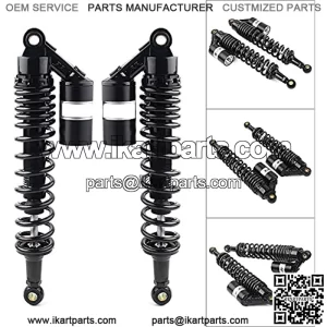 2 Pcs Motorcycle 400mm 15.75" Black Air Shocks ATV Shock Absorber UTV Shocks Rear Suspension For Honda, For Suzuki, For Yamaha, For
