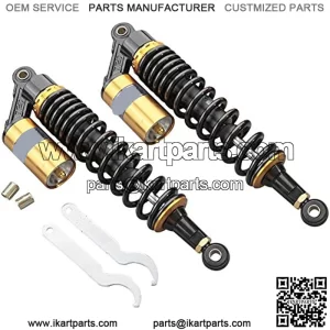 Pair 400mm Motorcycle ATV Shock Absorber Universal For Honda Suzuki Yamaha ATV Kart Quad Off-Road Sports Bike Black And Gold