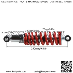 250mm Rear Shock Absorber ATV Quad Go Kart 4 Wheeler Dirt Bike 110 125cc 150cc