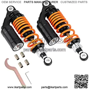 280mm 11 Inch Universal Motorcycle Shock Absorbers Rear Suspension 2PCS Compatible with Honda CB Yamaha Gokart(Orange)