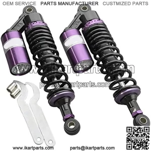 12.5inch 320mm Motorcycle Shock Absorbers Rear Suspension Universal for Honda Suzuki Yamaha Kawasaki ATV Go Kart Quad Dirt Sport Bikes Black Purple(A Pair)