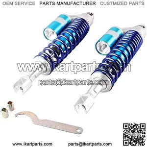 390mm Pair Rear Motorcycle Shock Absorbers Suspension Eye to Clevis Universal for Kawasaki Honda Yamaha Suzuki Blue