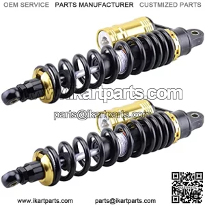 450mm Motorcycle Air Shock Absorbers Rear Suspension Adjustable Universal Fit For Kawasaki Honda Suzuki Yamaha ATV Go Kart Quad Dirt Sport Bikes Black Gold 1Pair