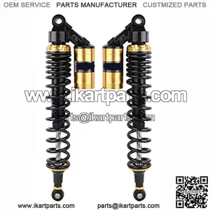2 Pcs Motorcycle 440mm 17.3" Air Shock Absorbers Black & Gold ATV Shocks UTV Shocks Universal For ATV UTV Go Kart Quad Dirt Bikes