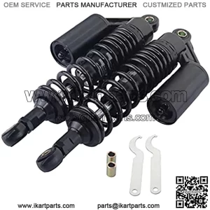one Pair 340mm Universal Motorcycle Rear Air Shock Absorbers for All ATV Go Kart Quad Dirt Sport Bikes and all Motorcycles-full black