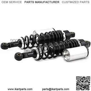 Pair 340mm Universal Motorcycle Rear Air Shock Absorbers for all ATV Go Kart Quad Dirt Sport Bikes ??black&silver)