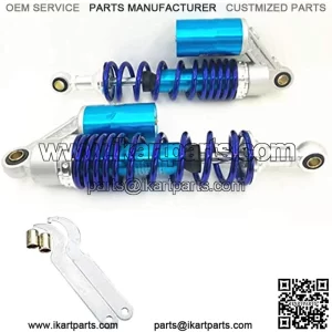 2pcs 320mm Motorcycle Air Shock Absorbers Universal Fit For Suzuki Yamaha Kawasaki ATV Go Kart Quad Dirt Sport Bikes (Blue Silver) (BlueSilver, 320MM)