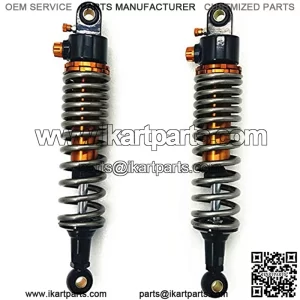 Motorcycle Shock Absorber 340mm 350mm 360mm 370mm 380mm 400mm 8mm Spring Motorcycle Shock Absorbers fit for Yamaha Kawasaki Dirt Gokart ATV Motorcycle Spring Shock (Color : 370mm Black)