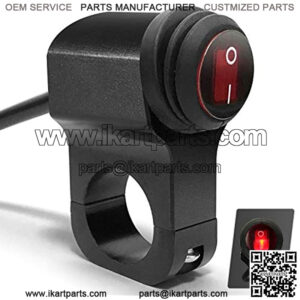 Motorcycle Handlebar Switch ATV Handlebar Light Switch 12V Aluminium Alloy Push Botton Waterproof Switches for Motorcycle Light Bike Light Spotlight- Fits 7/8" Handlebars (22mm)
