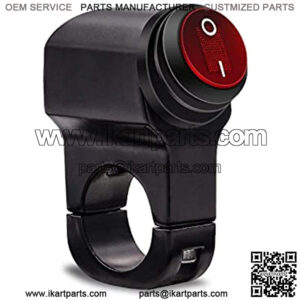 Motorcycle Handlebar Switch 7/8" 12V ATV Handlebar Aluminium Alloy Waterproof Switches with Red Light for Motorcycle Light Bike Light Spotlight (1)