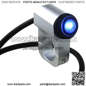 New 12v 16A waterproof Motorcycle aluminium alloy Switches 1" 25mm Handlebar headlight Switch with blue indicator light Sport Dirt Electric Bike Interrupteur Moto (25mm)