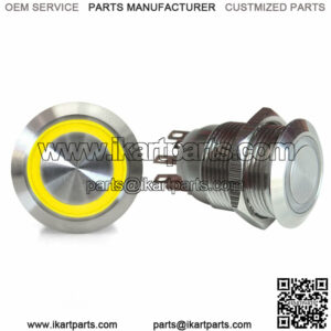 19mm Momentary Billet Button with LED Yellow Ring socal formula mini bike
