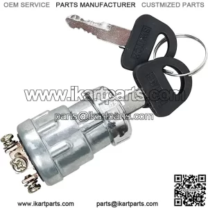 Key Ignition Switch JK424 12V 10A with 3 Position 3 Connection Terminal 2 Keys Compatible with Car Moto Tractor Forklift Truck Scooter Trailer Agricultural Modified Car UTV