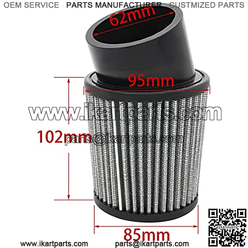 Inlet Air Filter Cleaner, 2 7/16inch Air Filter, Compatible with Predator 212cc 6.5 HP GX160 GX200 Mini Bike Go Kart Cart - Image 4