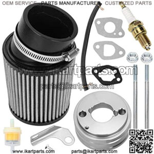 Upgraded Air Filter adapter Intake Spark Plug Kit for Predator 212cc 6.5 Hp Honda Gx160 Gx200 196cc Coleman CT200U Trail CT100U BT200X CC100X Engine Mini Bike Go Kart Racing White