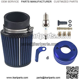 Upgraded Air Filter adapter Intake Spark Plug Kit for Predator 212cc Mini Bike Go Kart Blue