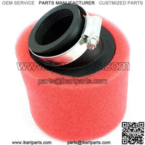 Universal 35mm Red Angled Double Foam Pod Air Filter Compatible for 50cc 70cc 90cc 110cc 125cc Motorcycle Yamaha Suzuki ATV Quad Scooter Go Kart Moped Pit Dirt Bike Racing Bike