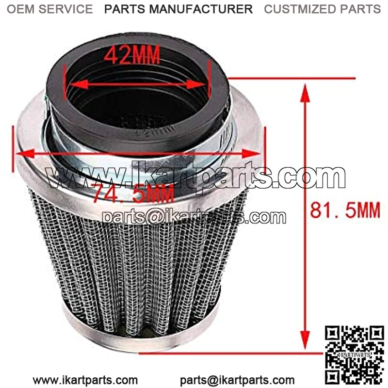 New 42MM Air Filter (2pcs) for Honda Kawasaki Suzuki Yamaha Bike 250cc ATVs Quad Dirt Pit Bikes GY6 125cc 150cc Scooter Moped Howhit 150cc Yerf dog Go Kart - Image 2