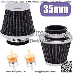 2pcs 35mm Motorcycle Air Filter with 2pcs Fuel Filter Replace for Gy6 Moped Scooter ATV Dirt Bike Motorcycle 50cc 110cc 125cc 150cc 200cc Atvs Dirt Bikes Go Karts Quad 4 Wheeler D-006-35mm