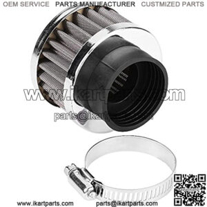 Universal Clamp on 38mm 1.5" Inlet Dia Air Intake Cone Filter Silver Tone 1.5 Inch Air Filter Cold Air Intake Filter Breather Cleaner for Most 90cc-125cc ATV Go Kart Pit Dirt Bike Motorcycle Quad