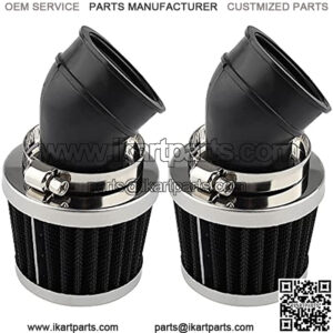 35mm Air Filter 45 Degree Angle Bend for 50cc 70cc 90cc 110cc 125cc Motorcycle ATV Dirt Bike Go Kart Quad Scooter Moped Pit Dirt Pocket Mini Bike(2 of pack)