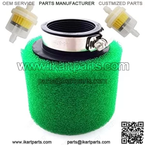 Pit Dirt Bike Green 45mm Air Filter + Fuel Filter Cleaner For 125cc 140cc 150cc Engine Carburetor ATV Quad Motorcycle Go Kart Scooter