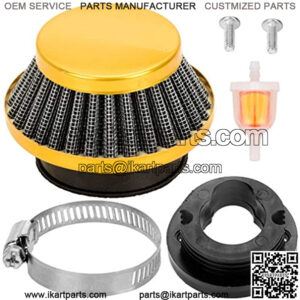 44mm 42mm 43mm Air filter Cleaner Stack Fuel filter for 47cc 49cc Mini ATV Quad Dirt Pocket Bike Cag MAT1 MAT2 FS529 FS509 Mini Moto Pit Dirt Bike Moped Scooter Motocross Parts Golden