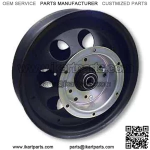 10" Steel Wheel, Black Oxide, With 5/8" ID Precision Bearing, Flanged Brake Drum