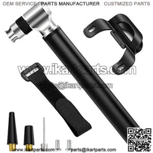 Mini Bike Pump, [300 PSI][ Fits Presta & Schrader Valve] Bicycle Tire Pump Small Bike Pump, Shock Pump, Bike Hand Pump with Needle and Frame Mount Perfect for Road & MTB