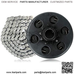 3/4" Bore 10 Tooth Centrifugal Go Kart Engine Clutch with 5 Feet #40/41/420 Chain for 2-6.5HP, Up to7HP Small Engines, HONDA GC160, GC190, GX120, GX140, GX160, GX200, Minibike Baja MB165 & MB200