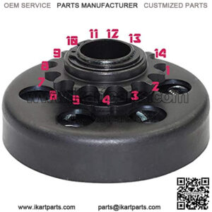Heavy Duty Clutch Assembly with 1" Bore & #40/41/420 Chain Sprocket for Go-Karts & Mini Bikes (14 Tooth Sprocket)