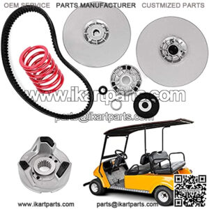 Driven Clutch Kit with Drive Belt and Heavy Duty Spring for Yamaha Golf Cart G2 G8 G9 G11 G14 G16 G20 G21 G22 G28 1985-2007 (With Belt)