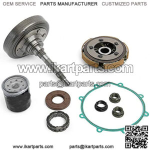 Wet Clutch Kit for HiSUN 400 UTV, Massimo, Supermach, Q link, YS400, UTV400, MSU400, Clutch Cover Housing + Clutch Shoe + Nuts + Bearing + Oil Filter + Gasket + Seal