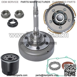 Wet Clutch Shoe Kit, Drum, One Way Bearing, Filter, Nuts Fits Compatible with Qlink, FrontRunner, UTV 500 700, HS700, MSU500 Massimo Alligator Menards Yardsport, ATV UTV Clutch Rebuild Kit