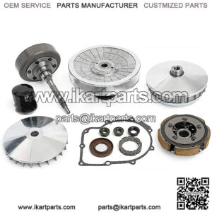 Wet Clutch Kit for Hisun 500 700 All Models, for Massimo and More ATV UTV 500cc 700cc, Primary & Secondary Clutch/Clutch Shaft/Shoe Carrier/Bearing/Gasket/Nuts/Seal/Filter