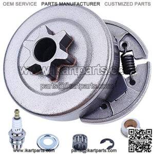 Chainsaw 7pcs Kit Sprocket Clutch Drum 3/8" for Stihl 017 018 021 023 MS170 MS180 MS210 MS230 MS250 Replacement Parts with Needle Bearing Washer E-Clip Worm Gear for 1123 640 2003, 1123 640 2073