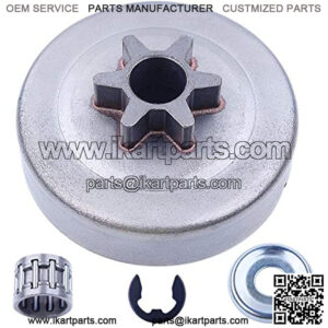 3/8"-6T Spur Sprocket Clutch Drum Kit for Stihl MS171 MS181 MS211 MS 171 181 211 Chainsaw Replacement Parts with Needle Cage Bearing Washer Clip