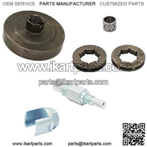 SPERTEK 3/8" 7T Chainsaw Rim Sprocket & Clutch Removal Tool & Excellent Metal Piston Stop + Extra Rim for 455, 455 Rancher, 460, 460 Rancher