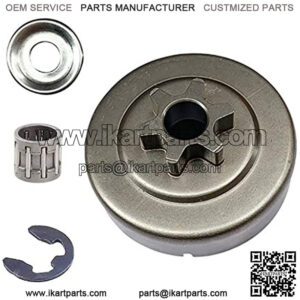 3/8" 6T Sprocket Clutch Drum with Needle Bearing E-Clip Washer Fit for Stihl 017 MS170 018 MS180 021 MS210 023 MS230 025 MS250 Chainsaws Replaces 1123 640 2003(Pack of 4)