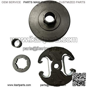 Clutch Shoe + 3/8" 7T Spline Sprocket Drum + Rim Sprocket with Bearing Assy Compatible with 340 345 350 353 Chainsaw Replaces OEM