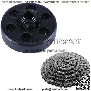 Centrifugal Clutch 3/4" Bore 10 Tooth with #40/41 420 Chain Fits for predator 212CC 2-6.5 HP Small Engine, Commonly used on Go Karts Mini Bike and Fun Kart Lawnmower