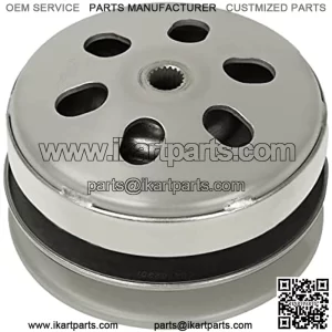 Rear Clutch Assembly with Driven Pulley & Clutch Bell for GY6 125CC 150CC 157QMJ 152QMI 4-Stroke Engine, 19 Spline, Scooter ATV Go Kart