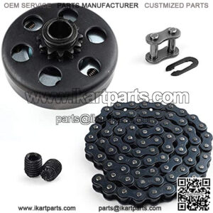 Go Kart Clutch 3/4 Bore 12T with #35 Chain, Centrifugal Clutch Fit for Go Kart Minibike Honda Engines, With 2pcs Set Screws & 1pc Connecting link