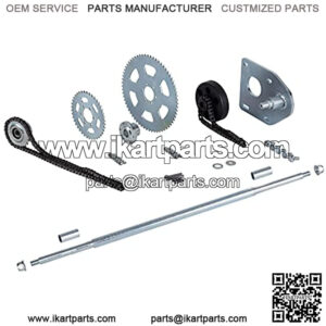 Go-Kart Rear Axle Assembly Kit with Jackshaft Sprocket, Mounting Plate, Clutch Assembly 12T, Go Kart Transmission Drive Chain, DIY Build a Go Kart Kit for 80cc 98cc 105cc Engine