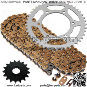 Gold O-Ring Drive Chain and Sprockets Kit for Yamaha R1 YZF-R1 2004-2008