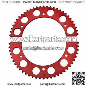 Pit Parts 60 Tooth #35 Chain Red Split Sprocket - Mini Bike & Go Kart Parts PP60