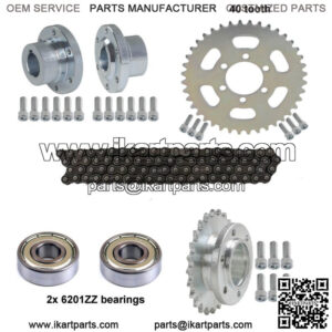 40T 65T Rear Sprocket W/ Hub + #35 Chain + Bearings For Mini Bike Go Kart Trike