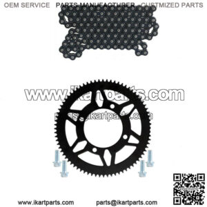 219 Chain Rear Sprocket 76T Tooth 219H 112 Link Chain Go Kart ATV Quad Racing