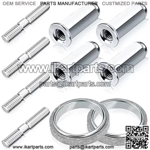 10 PCS Gy6 Exhaust Bolt and Gasket Kit for 50cc 125 cc 150cc Scooters ATVs Moped Quad 4 Wheeler Dune Buggy Sandrail Vehicles Motorcycle (2 Sets)