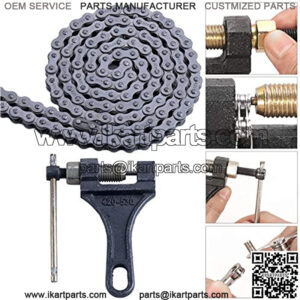 420 Motorcycle Chain+ Chain Breaker,420 Standard Roller Chain 132 Link for 110cc 125cc Dirt Pit Bike ATV Quad Go Kart Scooter Mini Bike